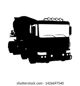 Truck Silhouette. Highly Detailed Smooth. Vector Illustration.