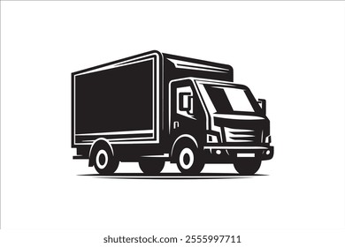 Truck silhouette icon vector design. Free delivery, express delivery, fast delivery, logistics, signs. Vector art Illustration