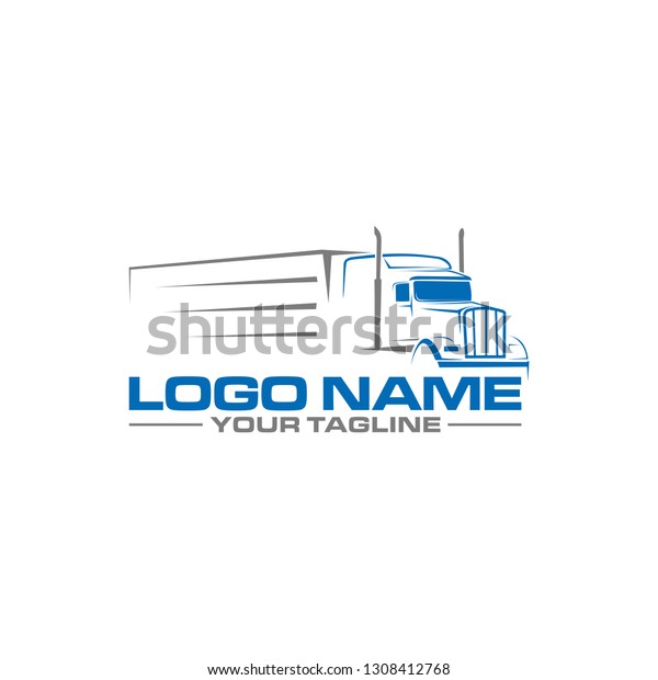truck silhouette logo line\
art