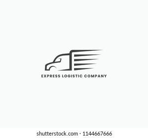Truck silhouette logo template vector