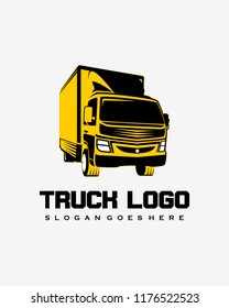 Truck silhouette logo template vector