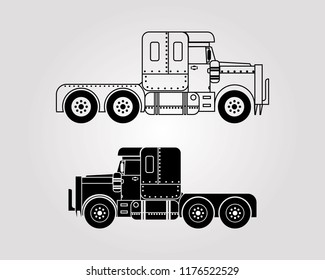 Truck silhouette logo template vector