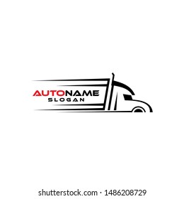 Truck silhouette logo template vector