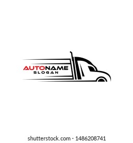 Truck silhouette logo template vector