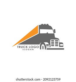 Truck silhouette logo template vector	
