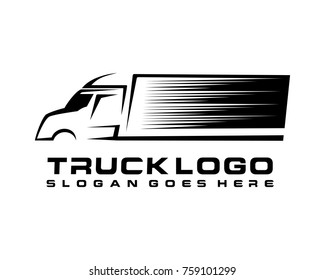 Truck silhouette logo template vector