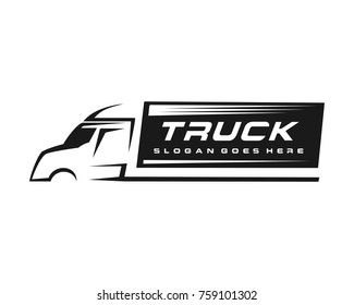 Truck silhouette logo template vector