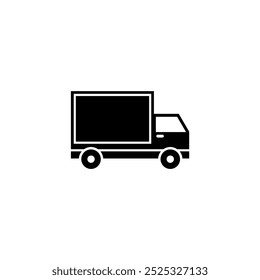 Truck Silhouette, Lorry Delivery, Commercial Vehicle. Flat Vector Icon illustration. Simple black symbol on white background. Truck Silhouette, Lorry sign design template for web and mobile UI element