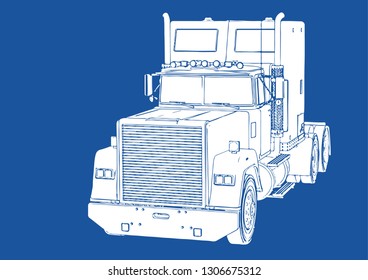 truck silhouette on blue background vector