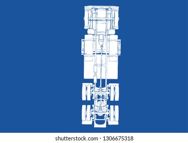 truck silhouette on blue background vector