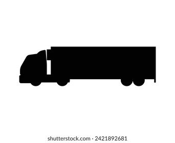 Truck silhouette vector art white background