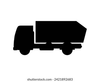 Truck silhouette vector art white background