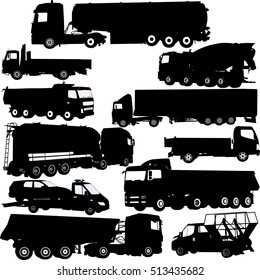truck silhouettes collection - vector