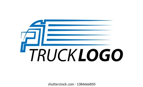 Truck. Simple flat symbol. Isolated vector icon