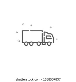Truck simple vector line icon. Symbol, pictogram, sign. Light background. Editable stroke