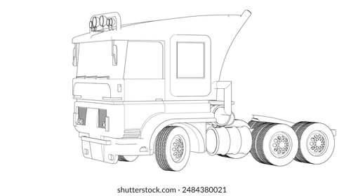  truck sketch concept 3d rendering