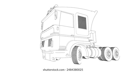  concepto de boceto de camión renderizado 3d
