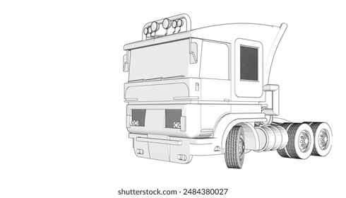  concepto de boceto de camión renderizado 3d