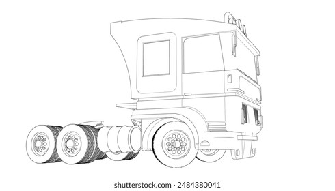  truck sketch concept 3d rendering