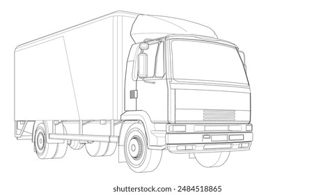 truck sketch graphic symbol 3d illustration