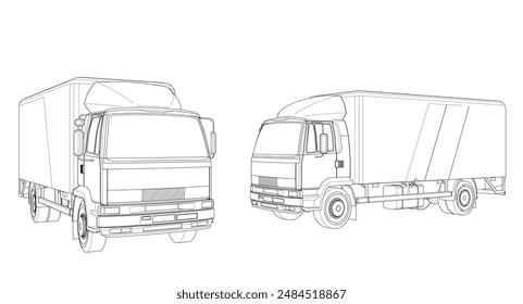 truck sketch graphic symbol 3d illustration