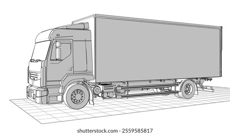 truck sketch graphic symbol 3d illustration