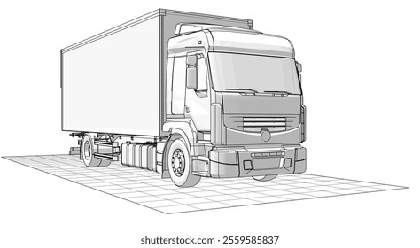 truck sketch graphic symbol 3d illustration