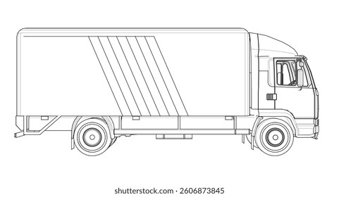 truck sketch graphic symbol 3d illustration 