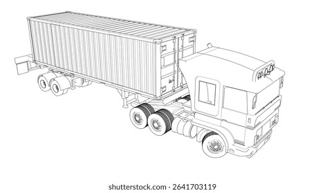 truck sketch graphic symbol 3d illustration	
