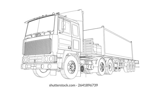 truck sketch graphic symbol 3d illustration	