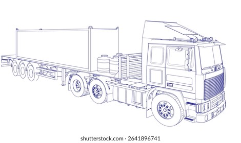 truck sketch graphic symbol 3d illustration	