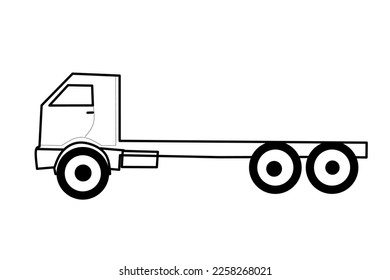 Truck sketch on white background. Truck vector illustration.