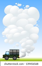 Truck smoke at the back