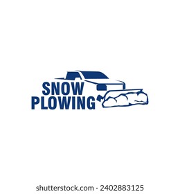 Truck Snow Plowing Badge Logo Snowplow Service Frost  Template Vector