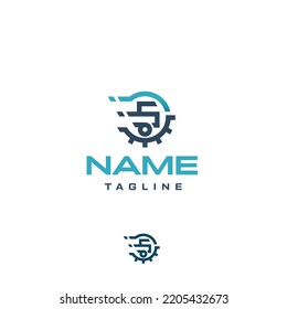 truck spare parts transportation repair vector logo