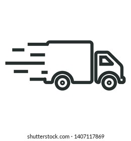 truck speed - minimal line web icon. simple vector illustration. concept for infographic, website or app.