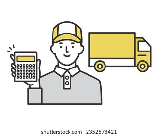 Truck and staff making moving estimates