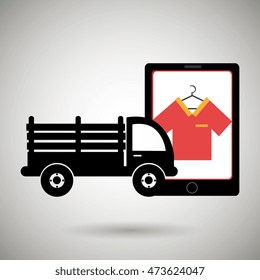 truck stake delivery vector illustration eps 10