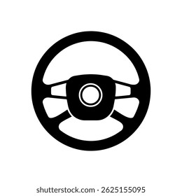Truck steering wheel icon silhouette vector flat illustration design.