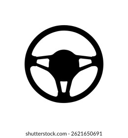 Truck steering wheel silhouette vector flat design.