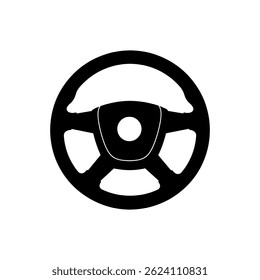Truck steering wheel silhouette vector flat illustration design.