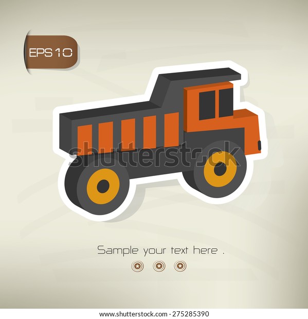 Truck sticker\
design on old\
background,vector