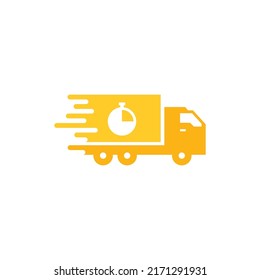 Truck stopwatch logo design template vector illustration