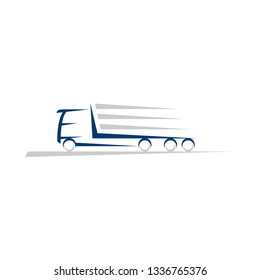 A truck suitable for the sign, icon, background or template. Flat design. Vector graphic illustration.