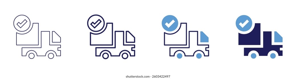 Truck suspension repair icon in 4 different styles. Thin Line, Line, Bold Line, Duotone. Duotone style. Editable stroke.