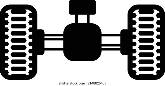 Truck suspension system Vector Icon Design, Motor Vehicle Service and automobile repair shop Symbol, Lorry spare parts Sign,  automotive technician equipment stock illustration, car tire axle Concept