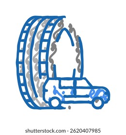 truck or suv tires doodle icon sketch vector. truck or suv tires sign. isolated symbol illustration