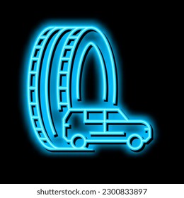 truck or suv tires neon light sign vector. truck or suv tires illustration