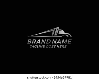 Truck symbol logo design black background template