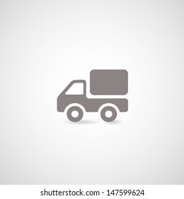  truck symbol on gray background